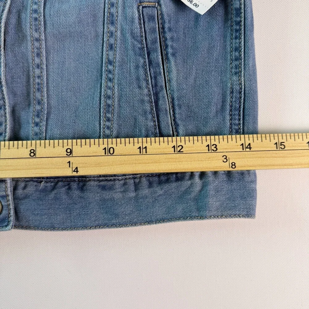OshKosh B'gosh Girl's NWT Blue Denim Vest Size 8 Medium Wash Jean Vest MSRP $36